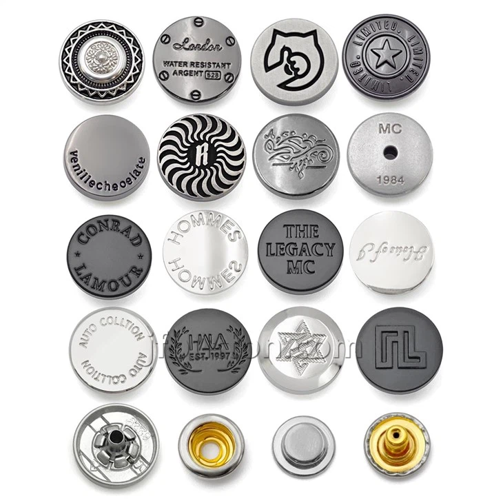 Black Snap Press Metal Button
